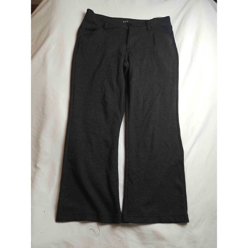 Riders by Lee Trouser Pants Womens 10P Gray Knit‎ Herringbone Wide Leg Casual